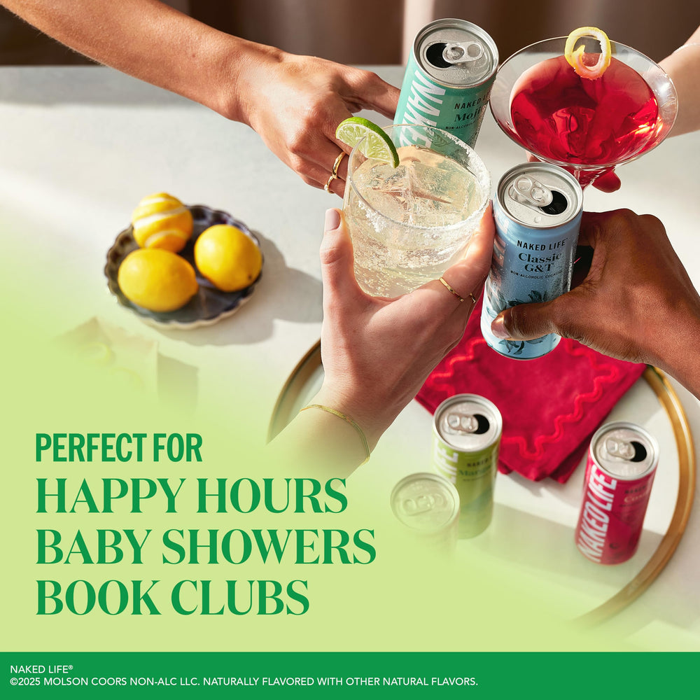 Naked Life Margarita bottle label, signaling clean ingredients and brand care.