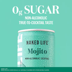 Naked Life Mojito lime slice garnish signals zesty balance.