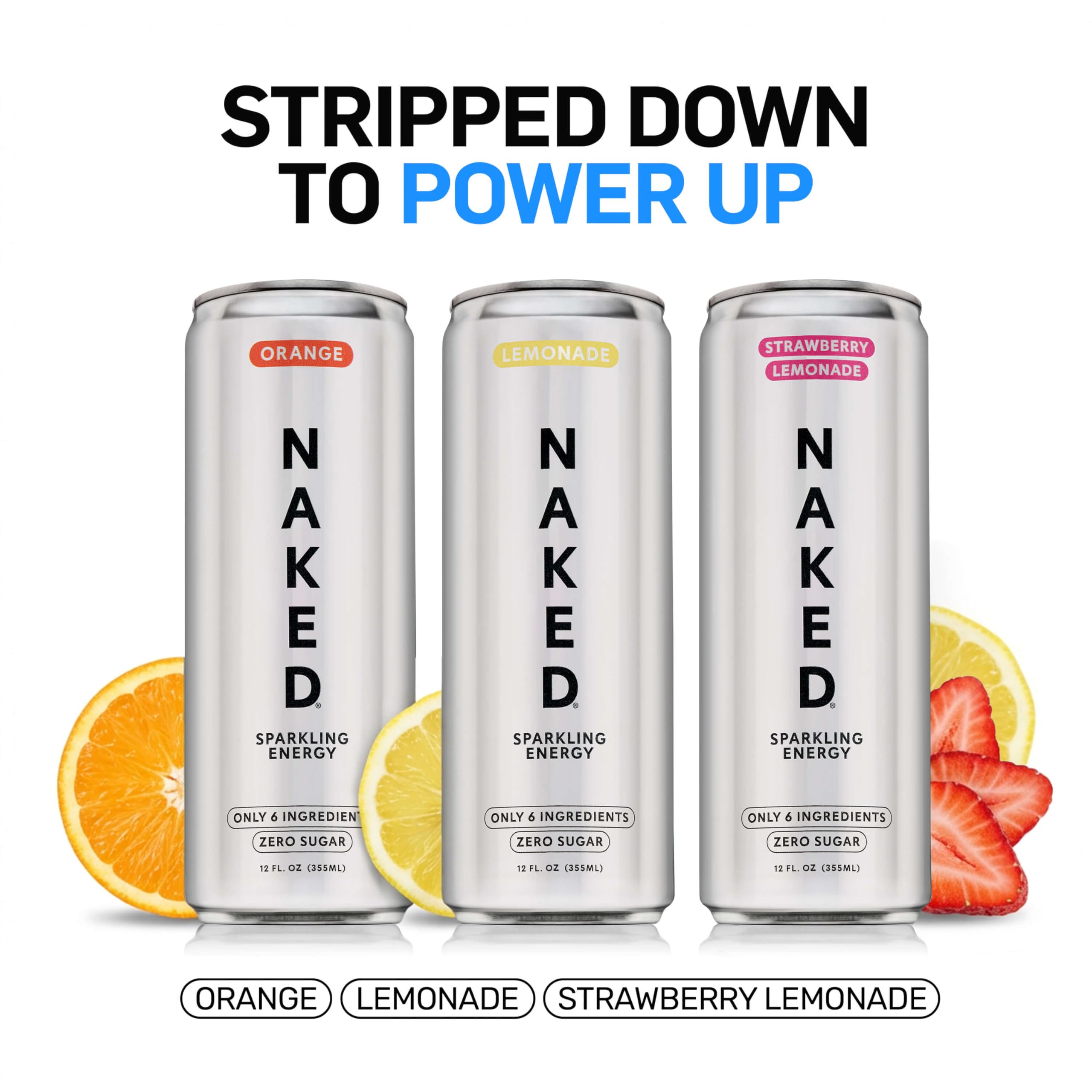 Naked Sparkling Energy Drink in an active lifestyle setting for on-the-go energy.