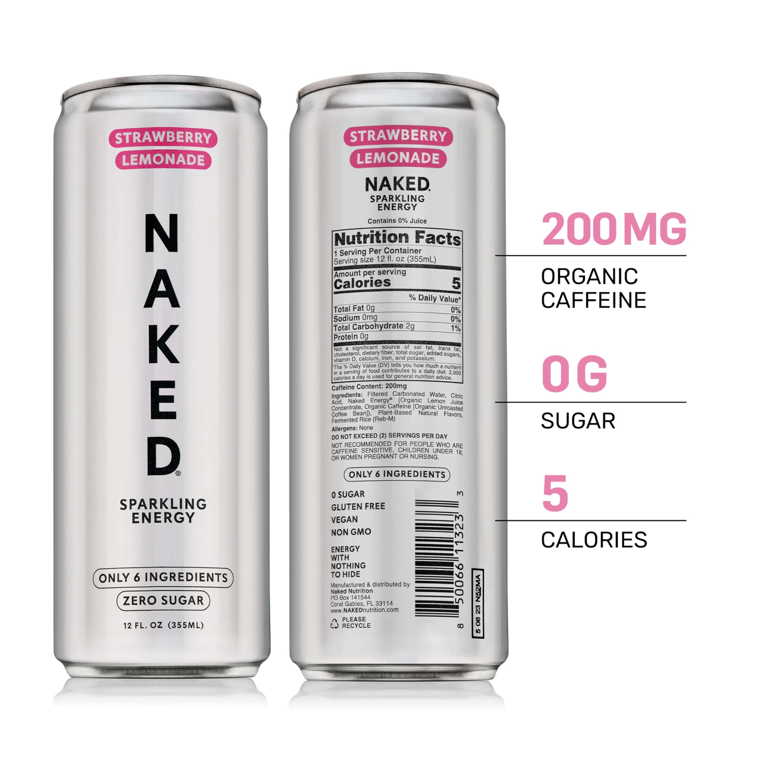 Naked Sparkling Energy Drink pours into a glass showcasing crisp aroma and bubbles.