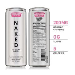 Naked Sparkling Energy Drink pours into a glass showcasing crisp aroma and bubbles.