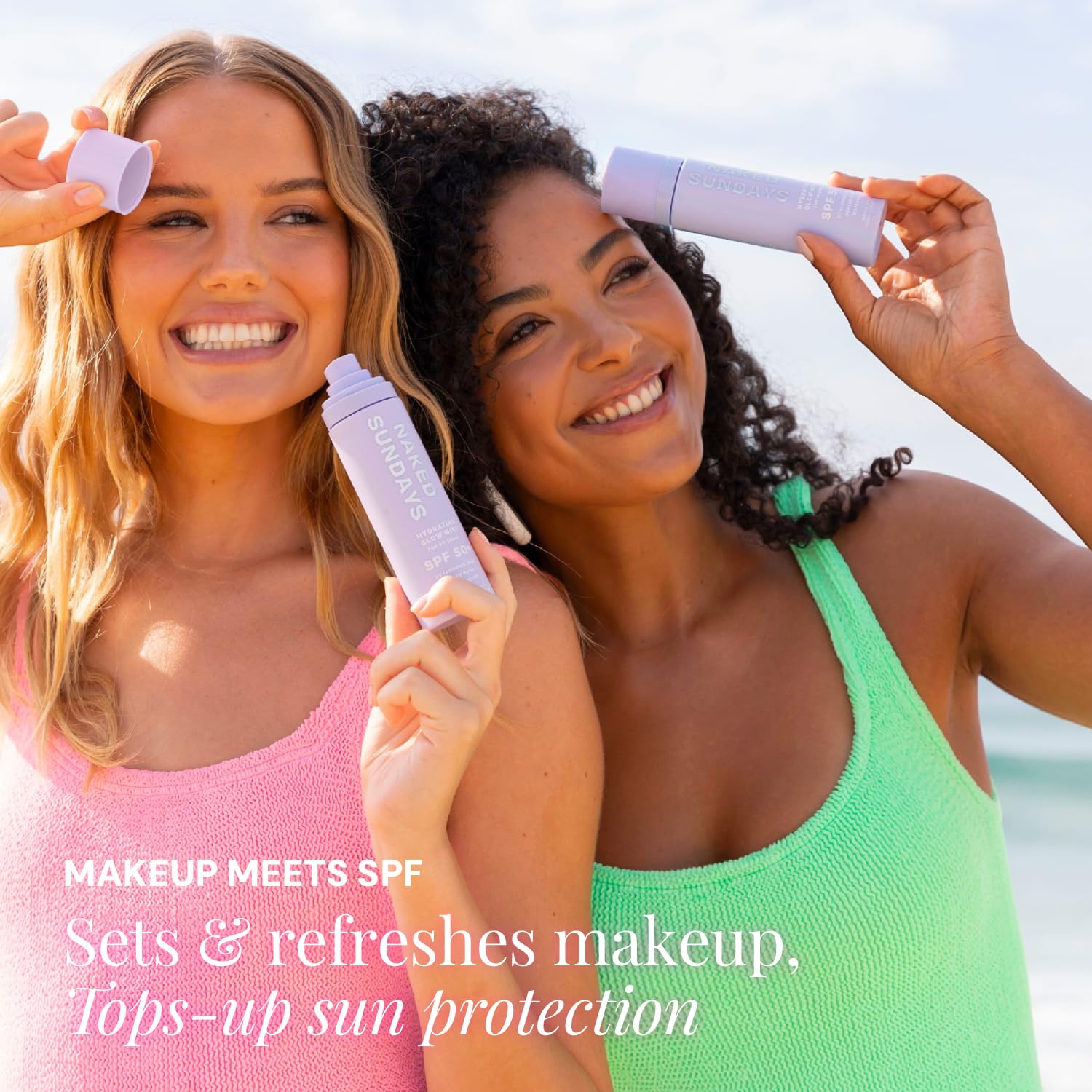 Naked Sundays lightweight SPF mist suits all skin tones and types.