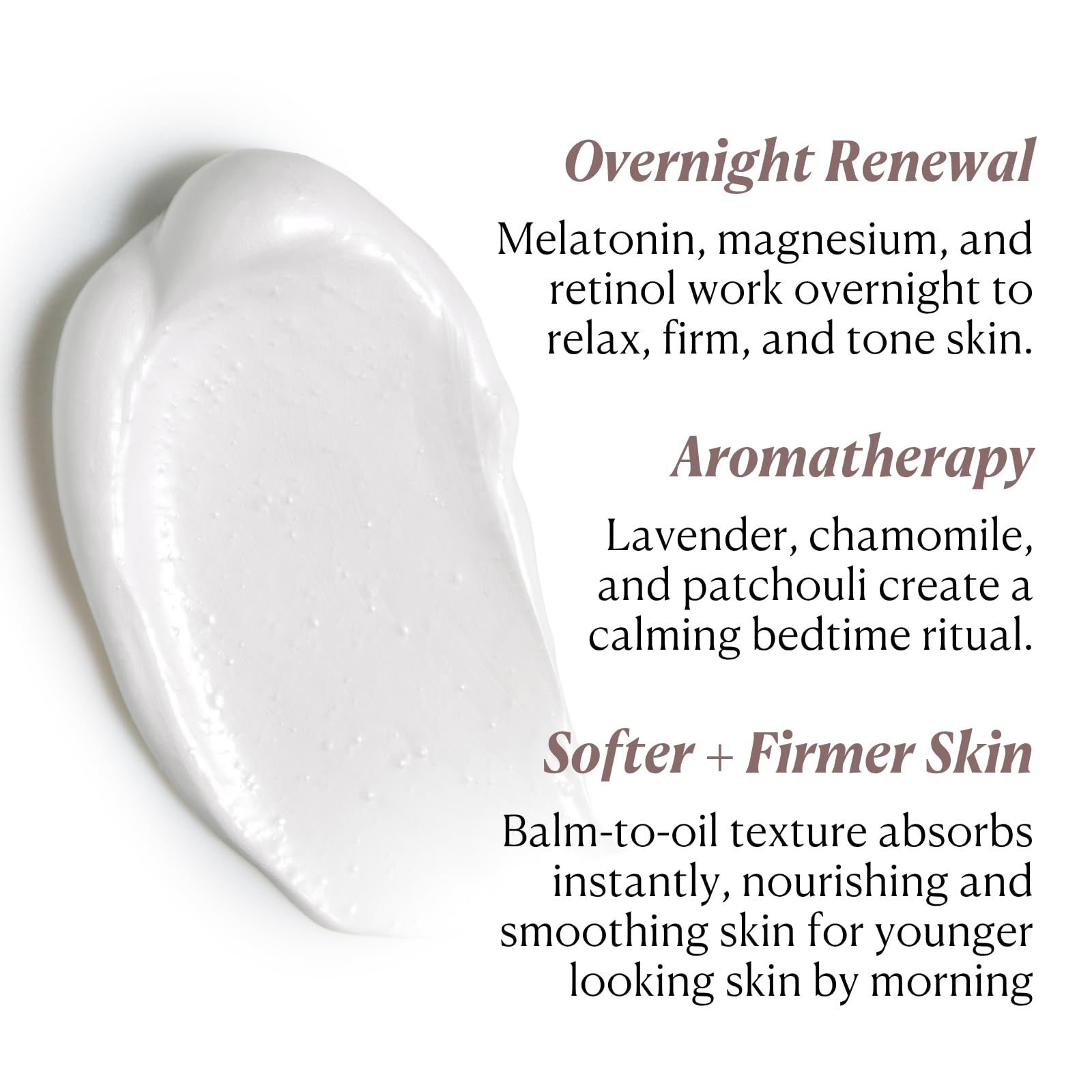 Nakery SkinRecovery Relaxing Magnesium Balm application in hand for easy rub-in.