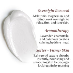 Nakery SkinRecovery Relaxing Magnesium Balm application in hand for easy rub-in.