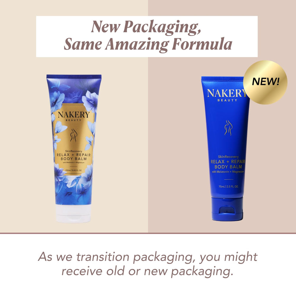 Nakery SkinRecovery Relaxing Magnesium Balm texture close-up shows creamy hydration.