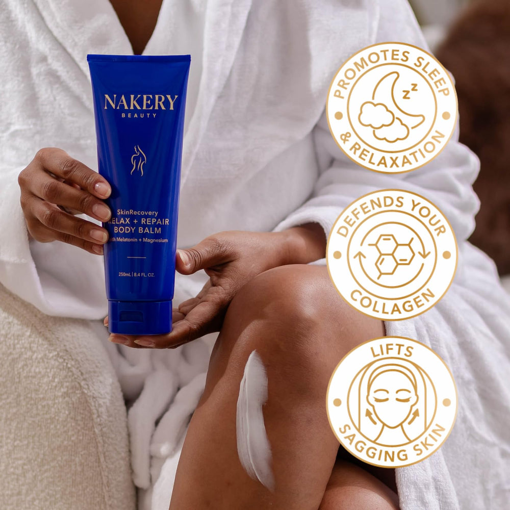Hand massage applying Nakery SkinRecovery Relaxing Magnesium Balm during routine.