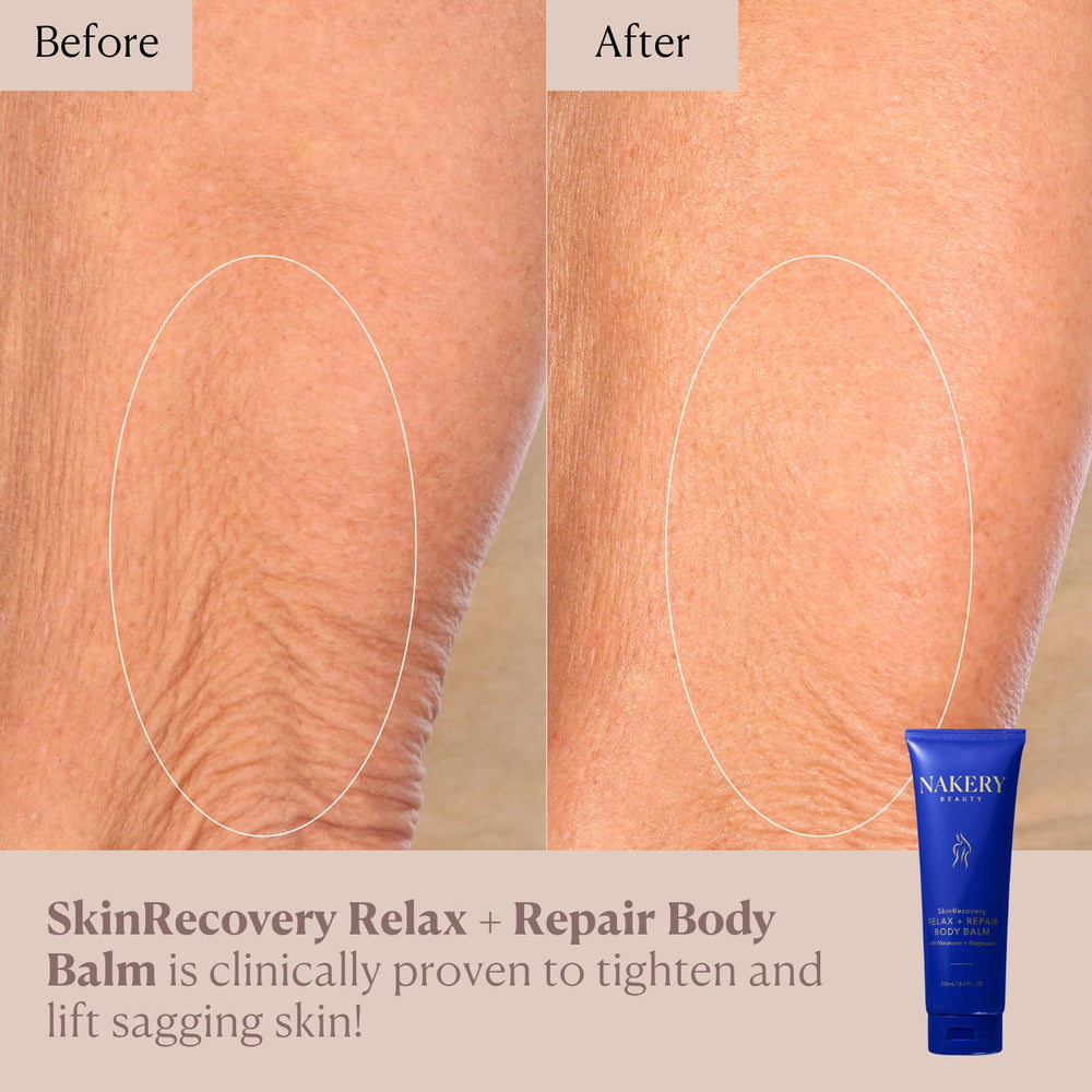 Shea butter-rich Nakery SkinRecovery Relaxing Magnesium Balm cream delivering deep moisture.