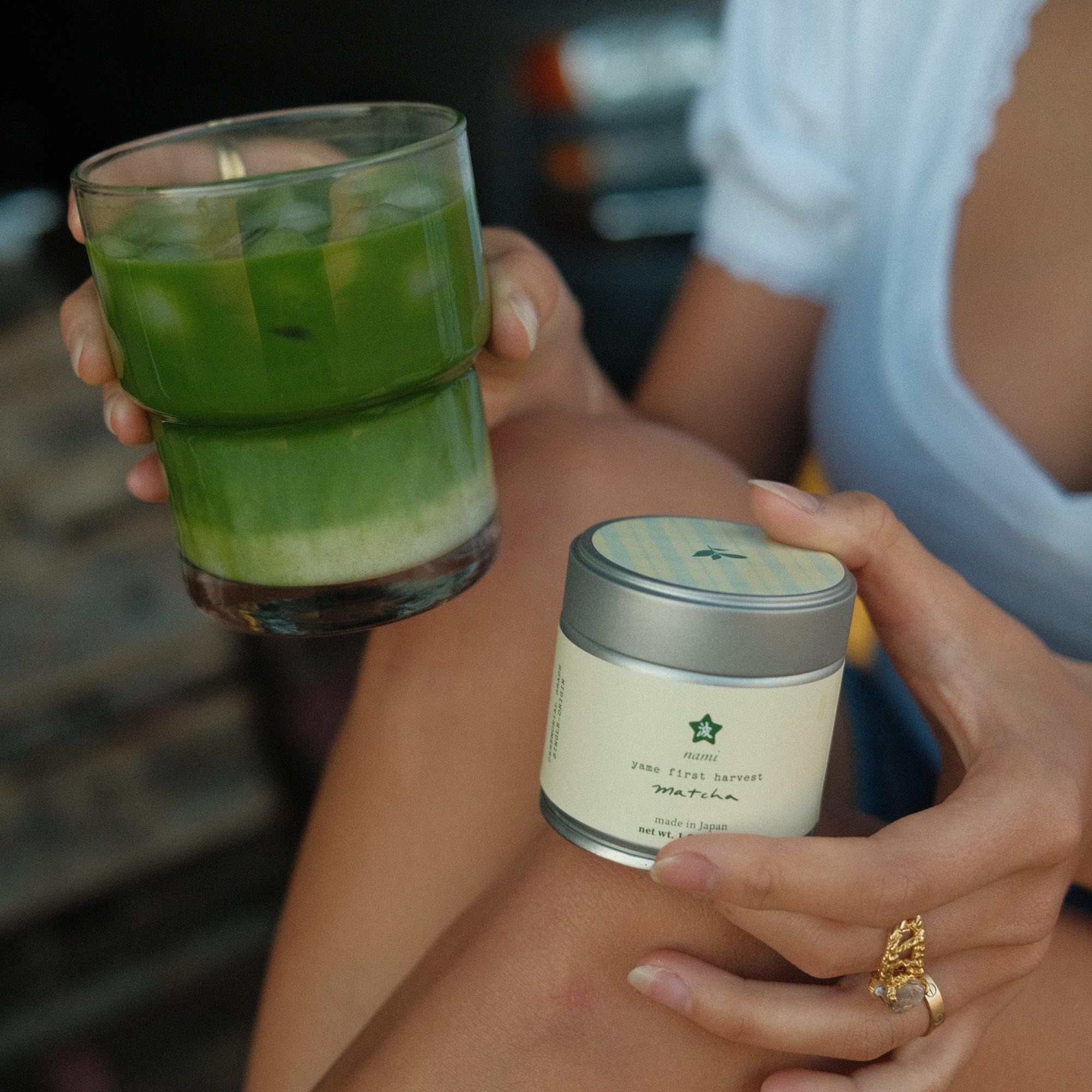 Nami Matcha green leaves from Yame highlighting origin and freshness