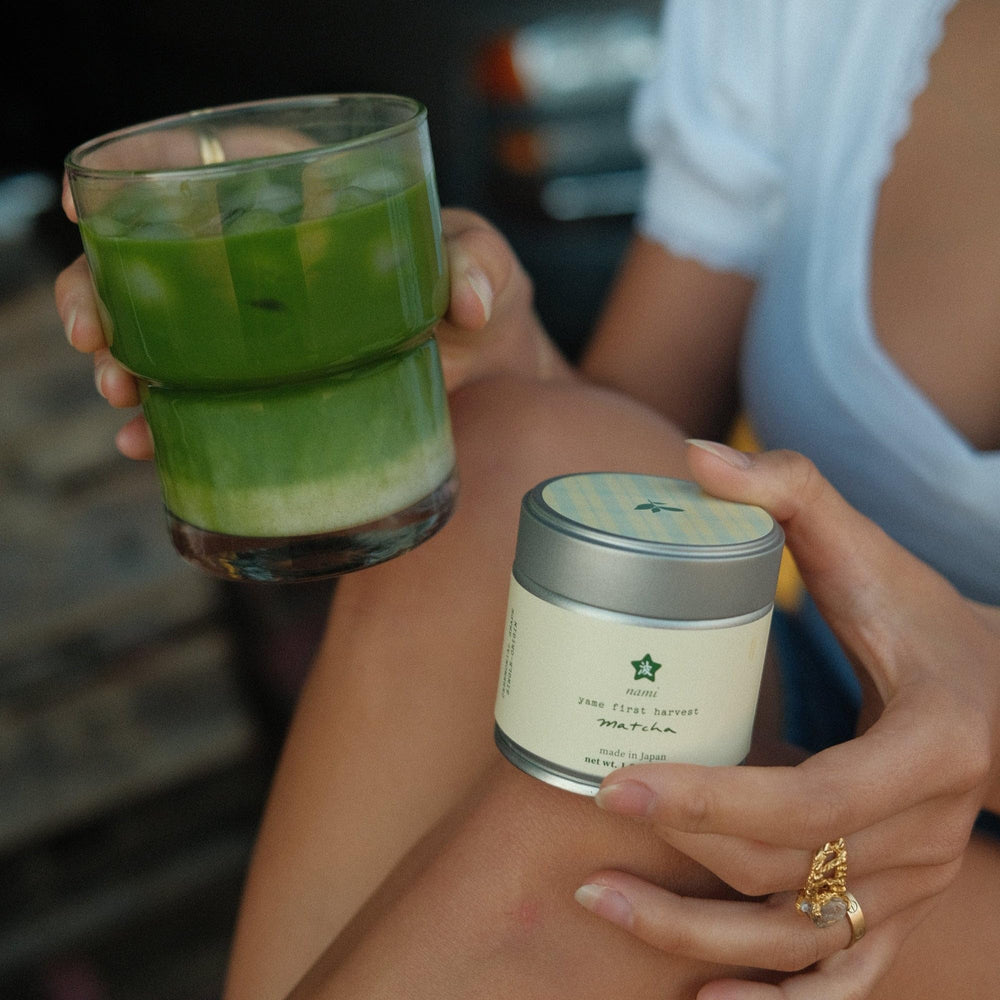 Nami Matcha green leaves from Yame highlighting origin and freshness