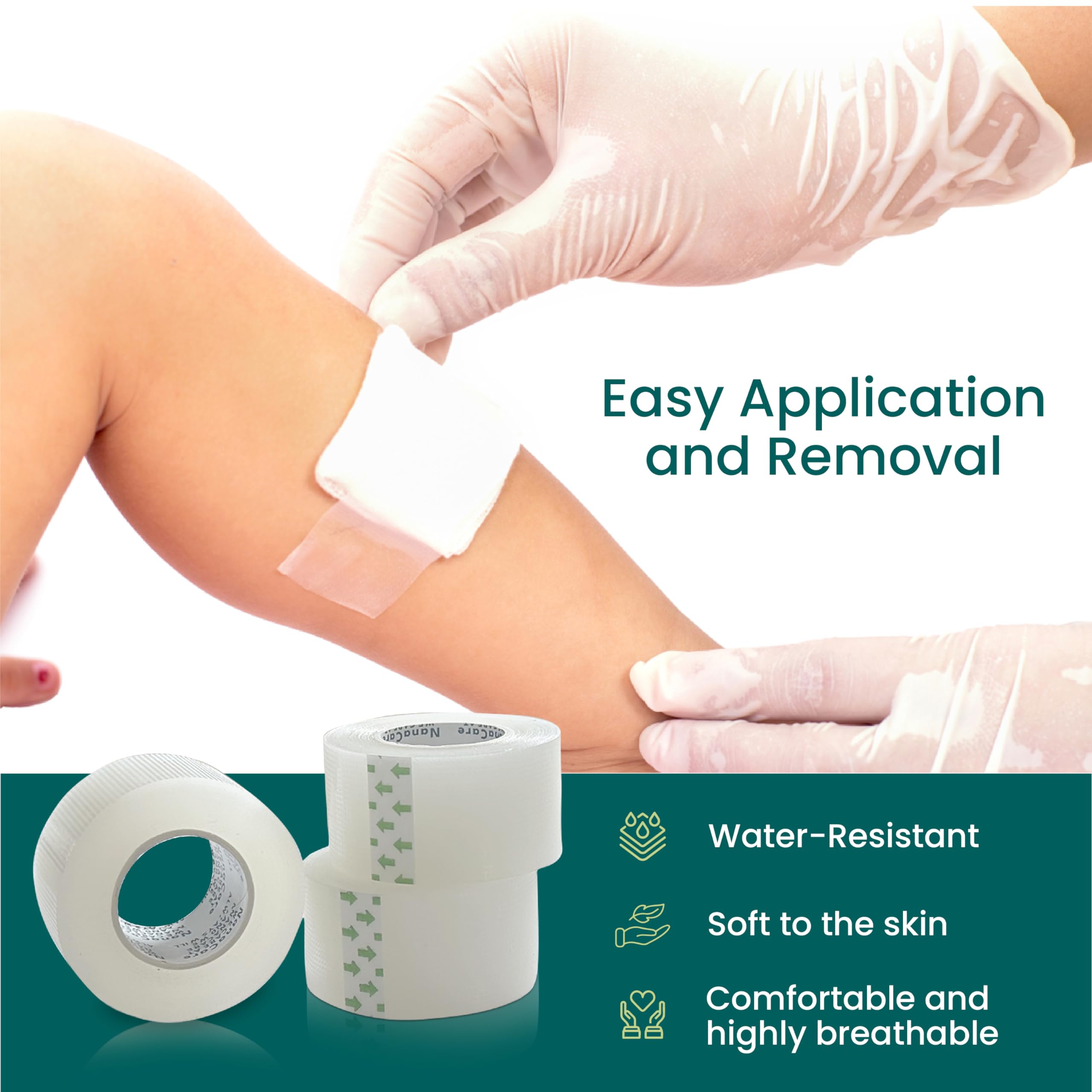 NanaCare clear tape on dressing during light activity and daily tasks