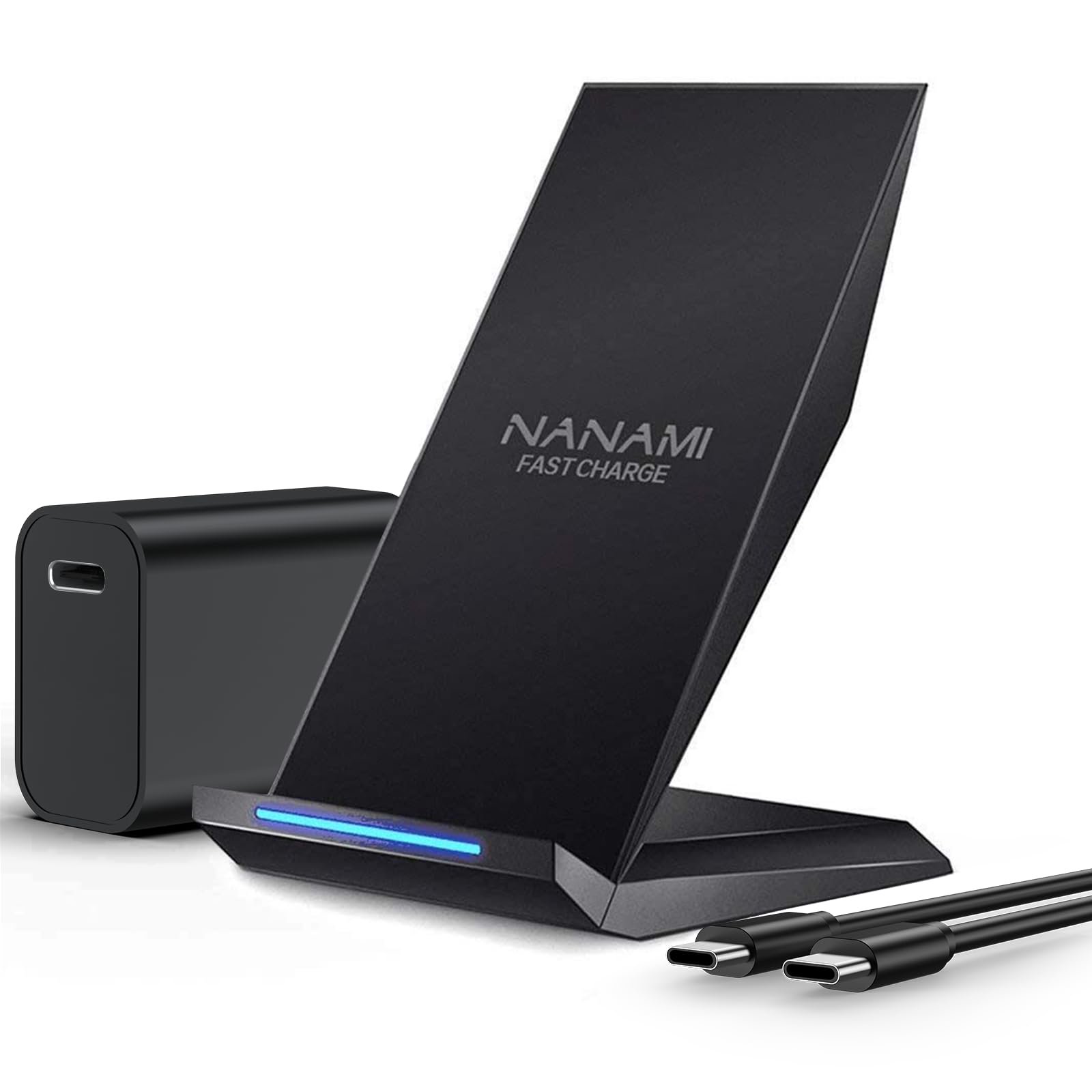 Nanami fast wireless charger side view showing dual coils for efficient charging