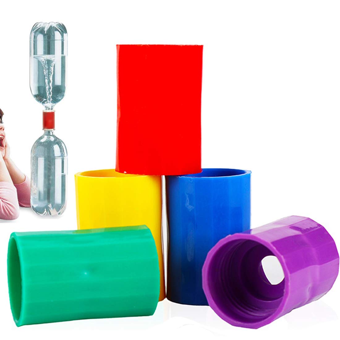 The NANAOUS Tornado Bottle Connector in blue enables classroom demonstrations.