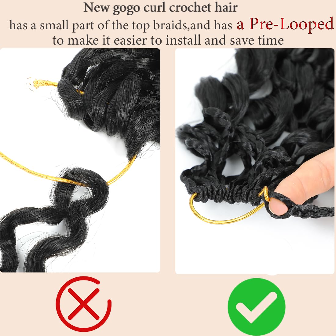 Naniciar Gogo Curl 12 inch lightweight strands provide comfortable wear.