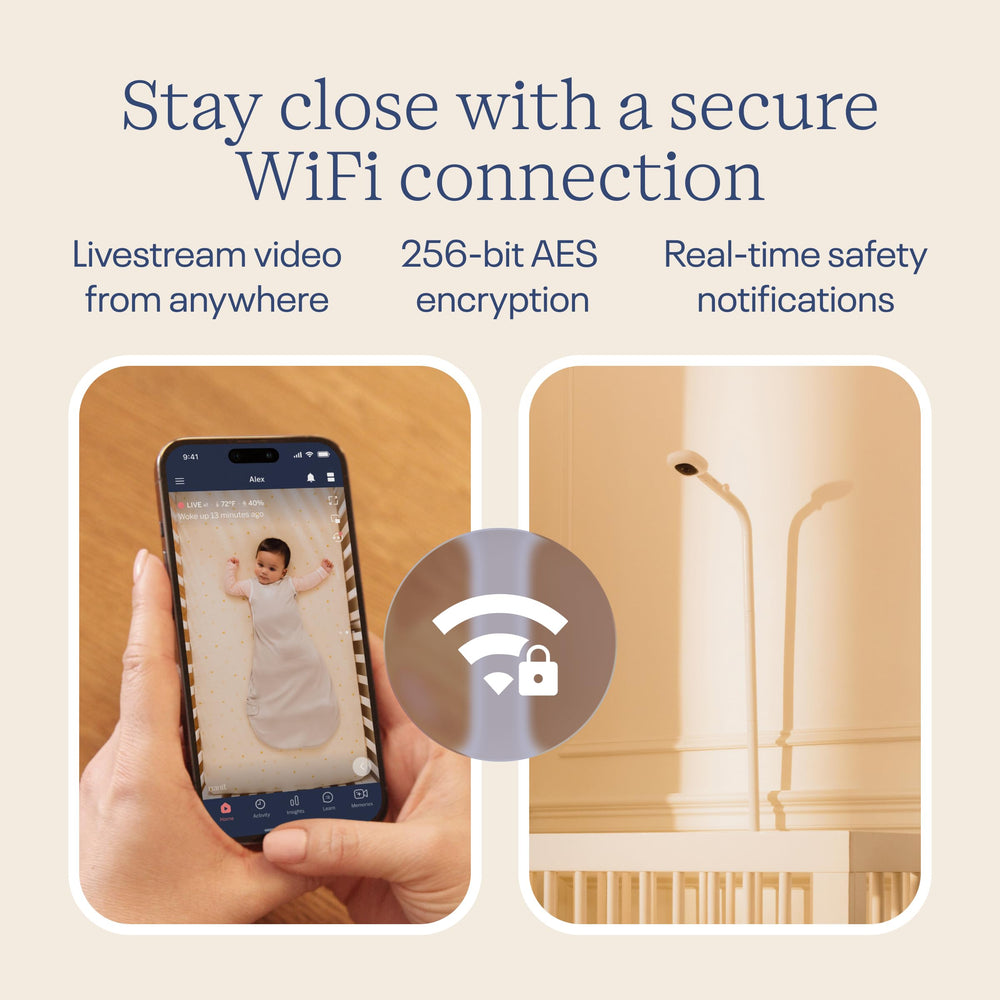 Nanit Pro 256-bit encryption and 2FA protect your data.