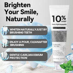 Nano-Hydroxyapatite toothpaste close-up texture highlighting a gentle, fluoride-free clean for sensitive teeth
