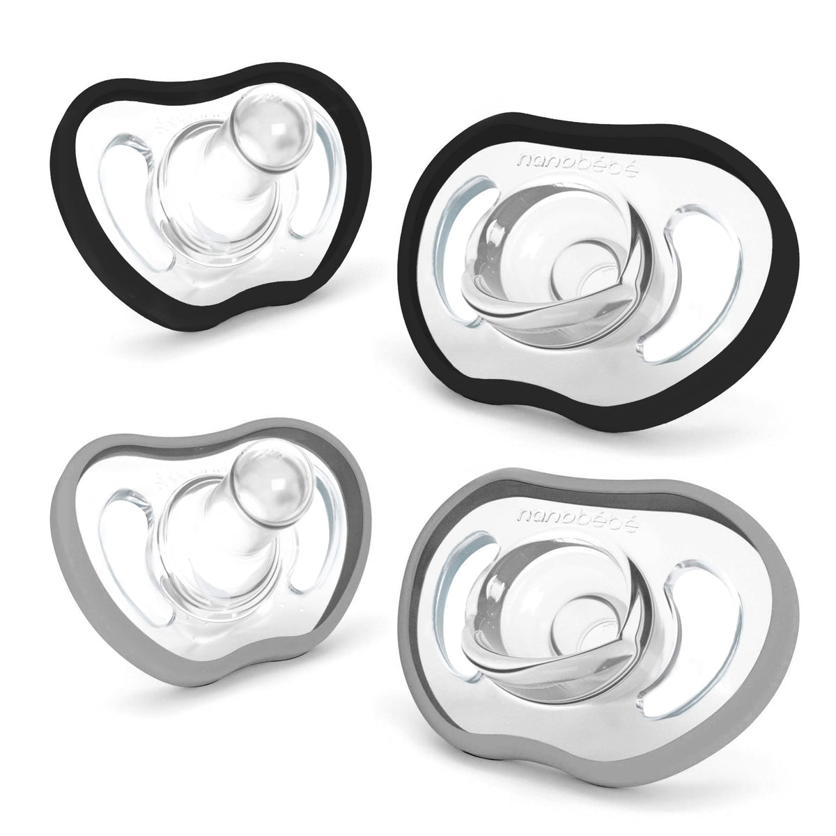 Nanobébé Active pacifier with side vents for breathable comfort.