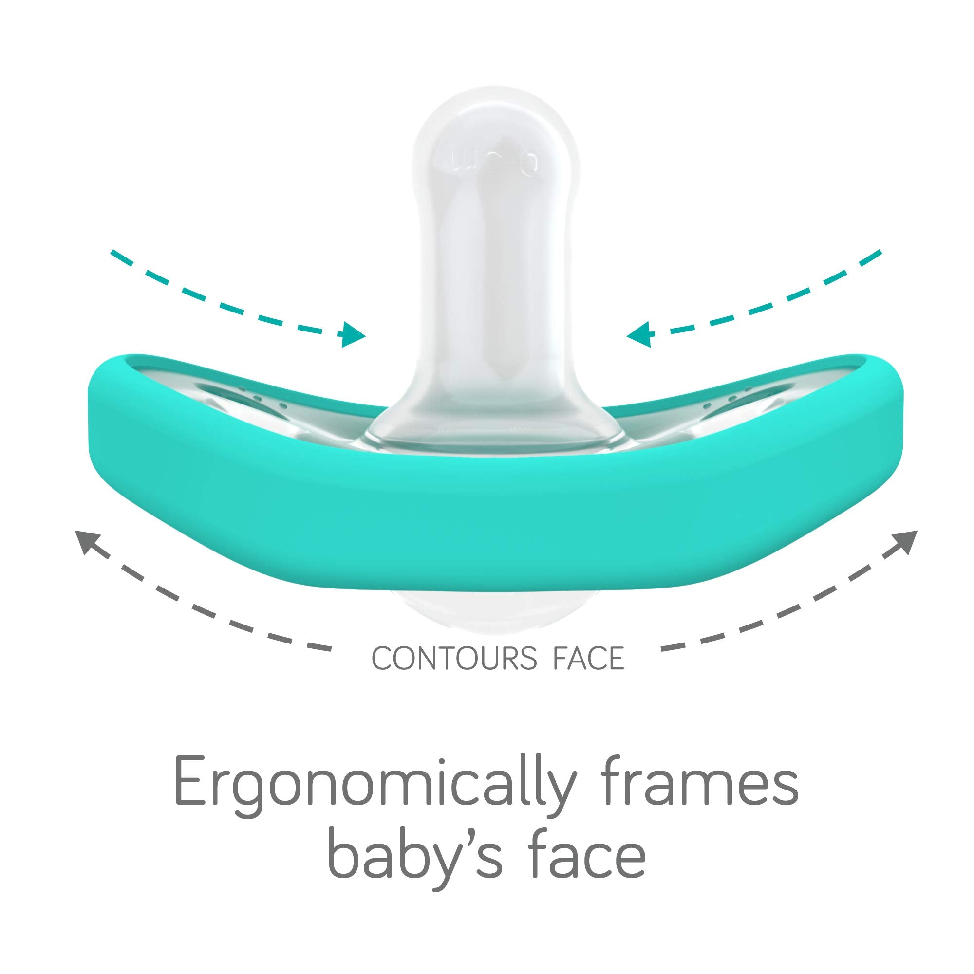 Nanobébé dishwasher-safe pacifier for easy sterilization in teal grey