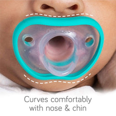 Nanobébé one-piece silicone pacifier easy cleaning in teal grey