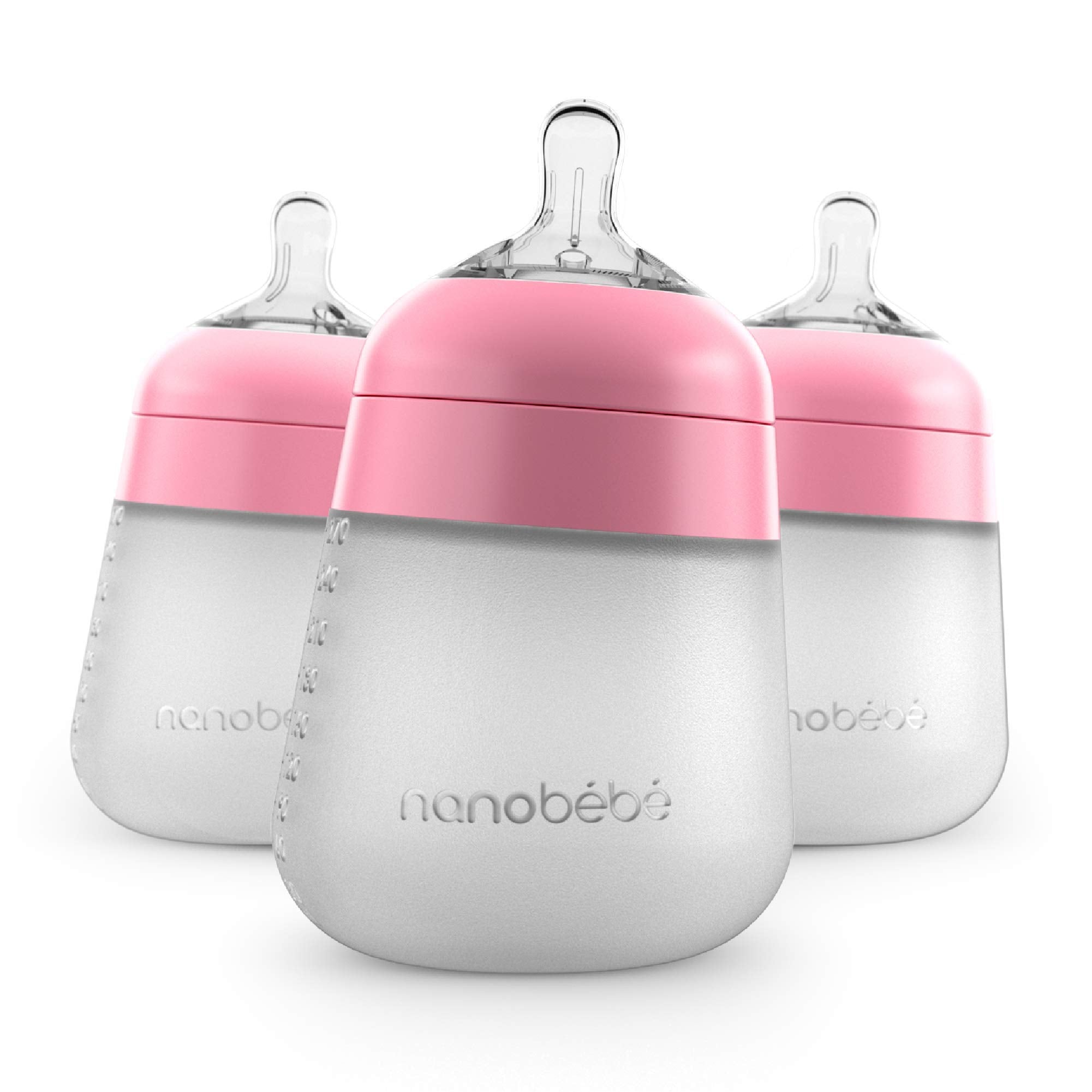 Nanobebe Flexy anti-colic nipple with 360° vent for steady latch.