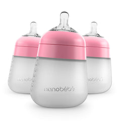 Nanobebe Flexy anti-colic nipple with 360° vent for steady latch.