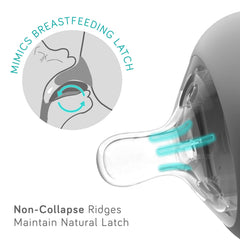 Nanobebe Flexy Sage bottle shows clear volume scale for easy tracking.
