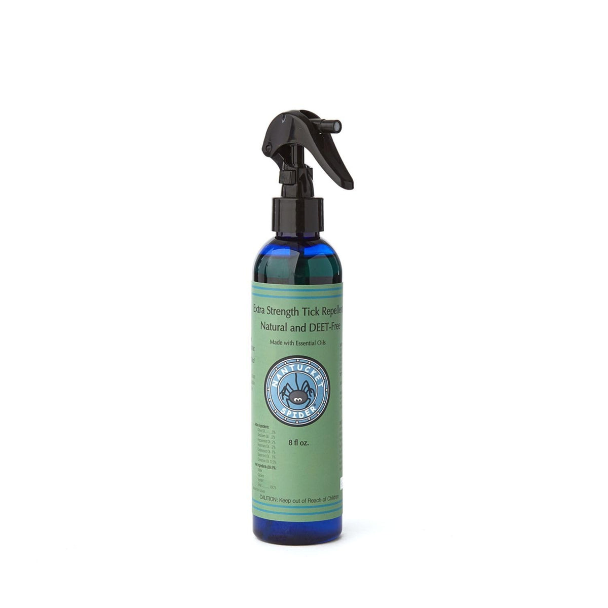 Nantucket Spider DEET-free tick repellent bottle ready for outdoor use