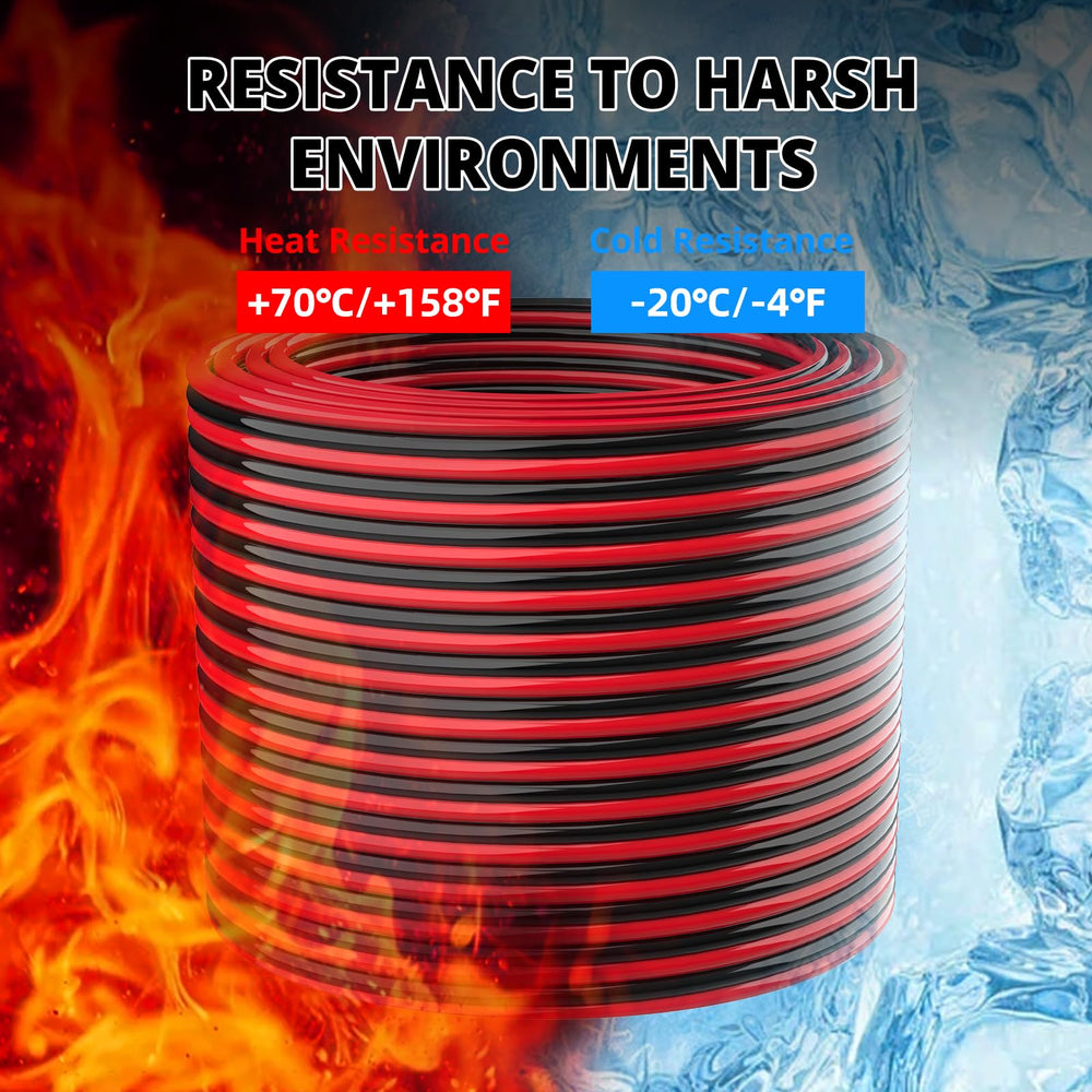NAOEVO 100ft red wire spool suitable for speaker and LED projects.