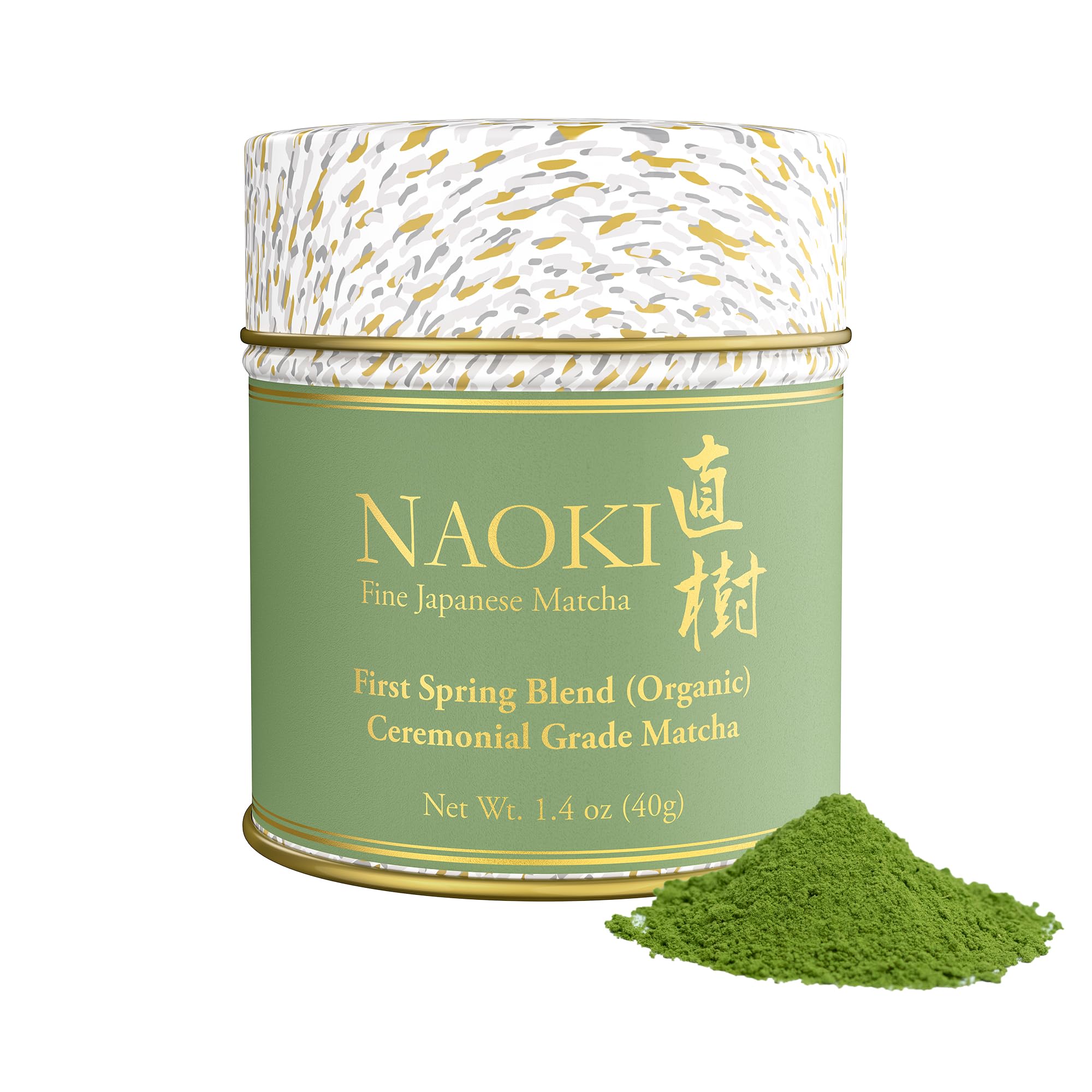 Naoki Matcha Organic Ceremonial First Spring Blend packaging for everyday ceremonial sipping.