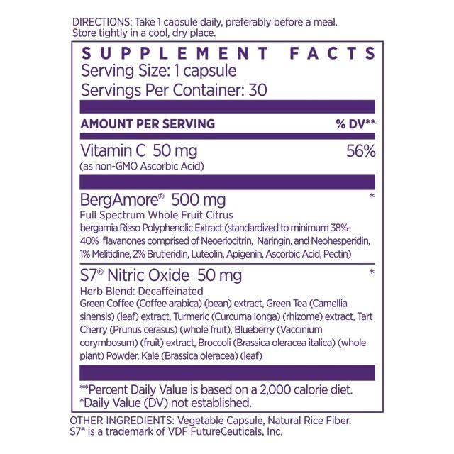 NAOMI Bergamot capsules close-up highlights polyphenols for potential heart-supporting routines