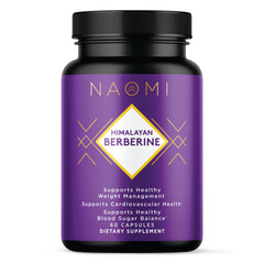 NAOMI Himalayan Berberine 500mg bottle with capsules for metabolic support