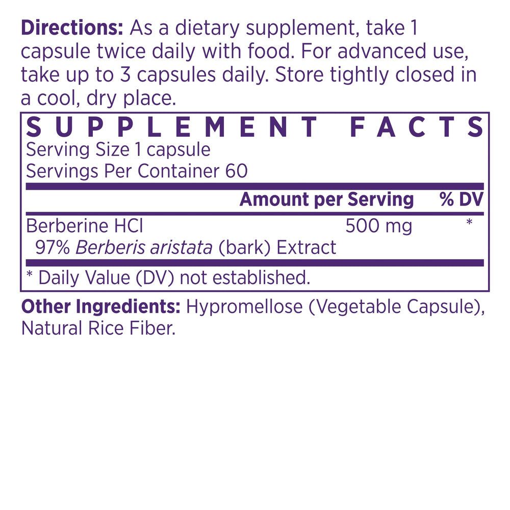 Close-up of NAOMI berberine capsules highlighting vegan, non-GMO formula