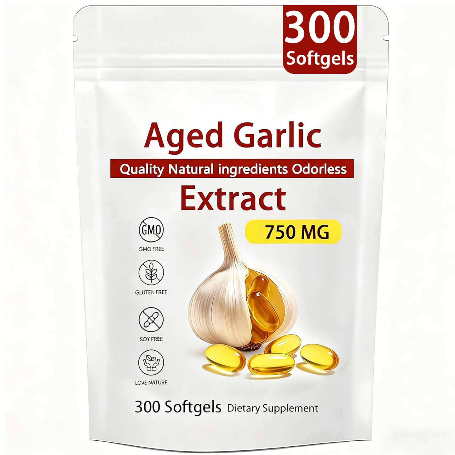NAPEXIX aged garlic extract odorless softgels offer convenient daily antioxidant support.