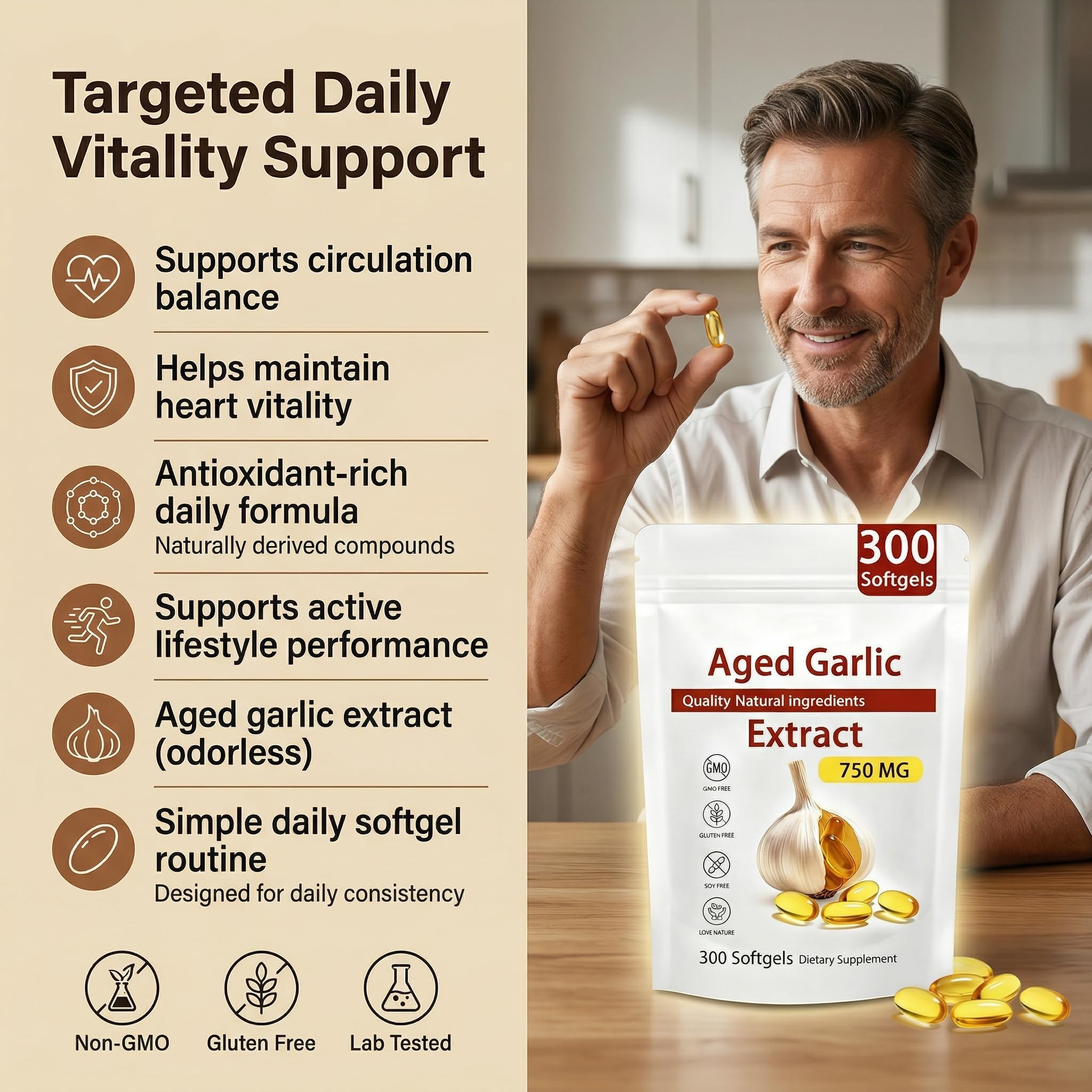 NAPEXIX organic garlic bulbs used in premium aged formula.