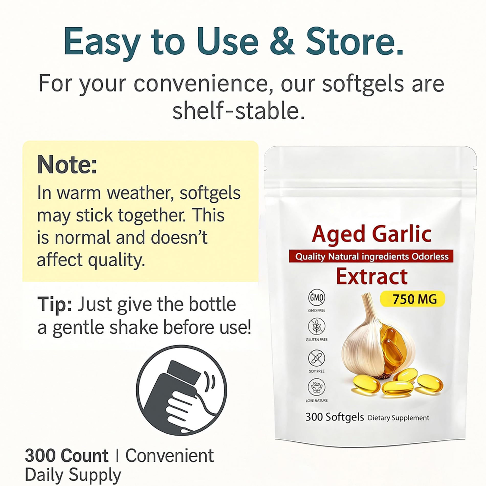 NAPEXIX stable softgels stay convenient and shelf-stable.