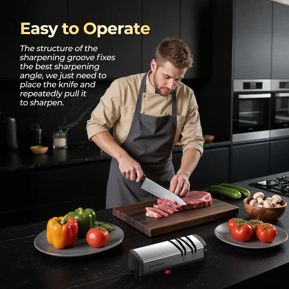 Narcissus knife-sharpener easy-sharpening for quick blade touch-ups.