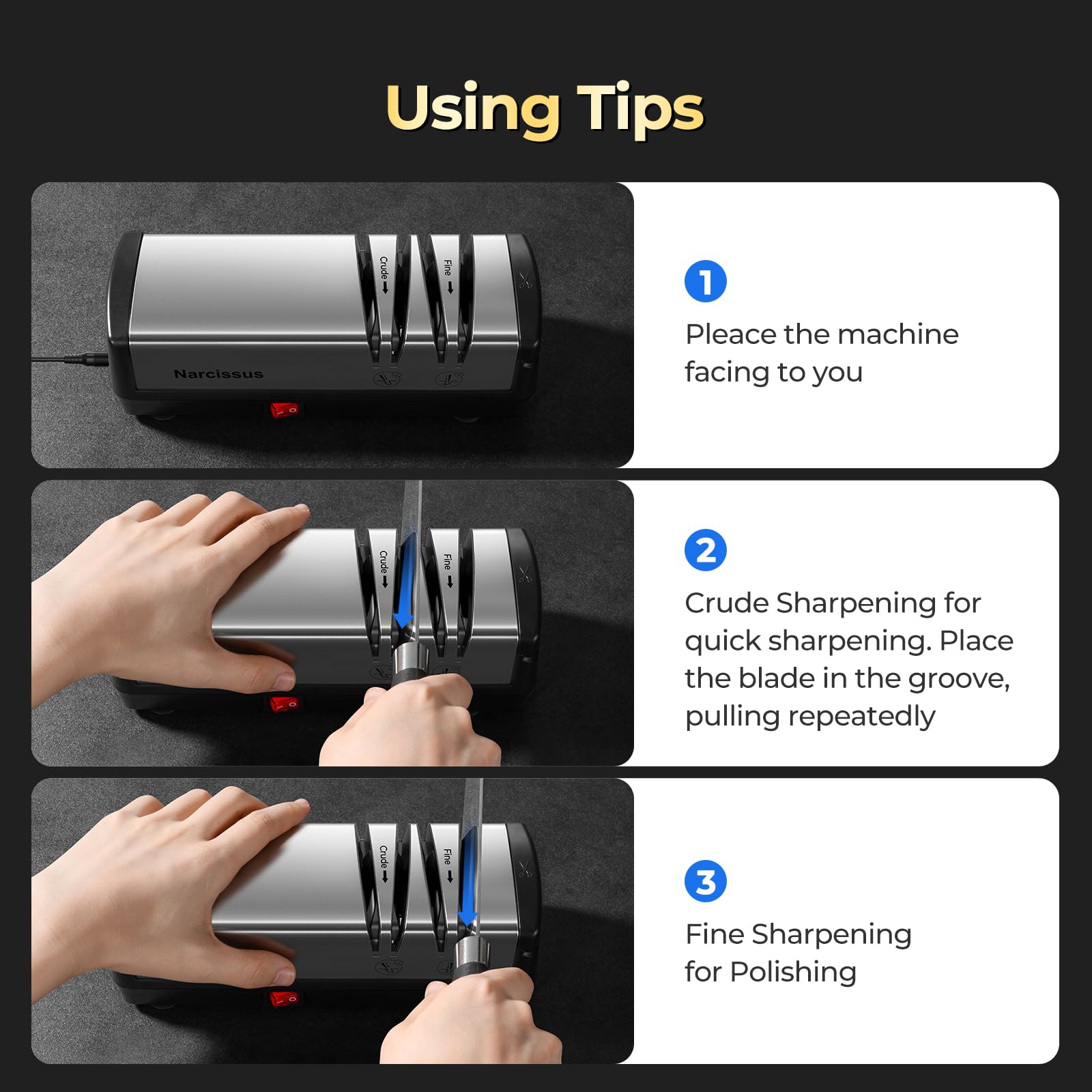 Narcissus scissors-sharpener convenient edge refresh for kitchen shears.