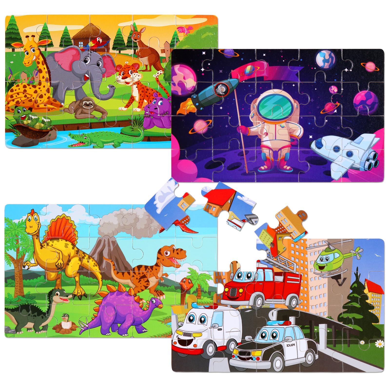 NASHRIO animals wooden puzzle set encourages imaginative play and learning