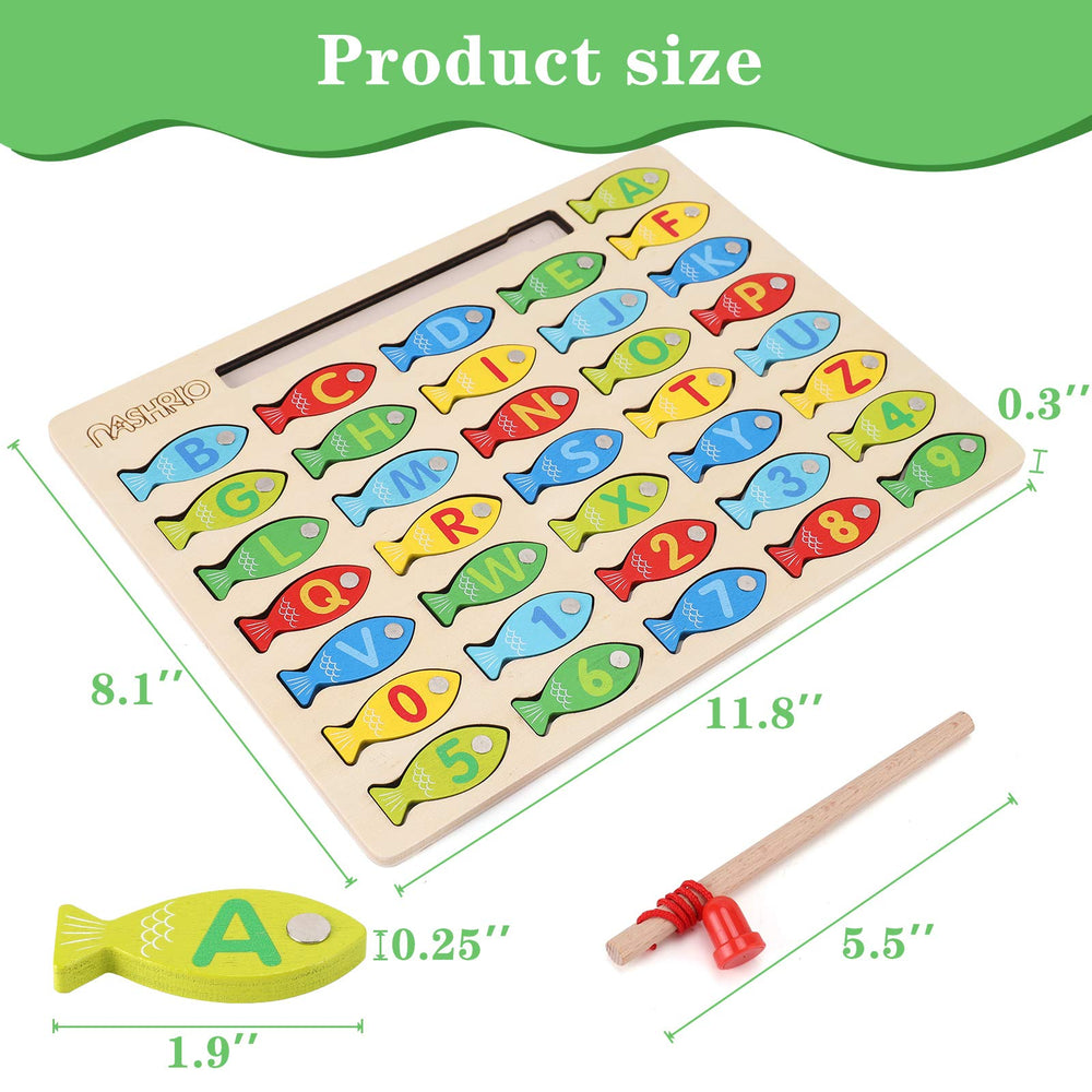 NASHRIO child playing the wooden fishing game demonstrates focused imaginative learning