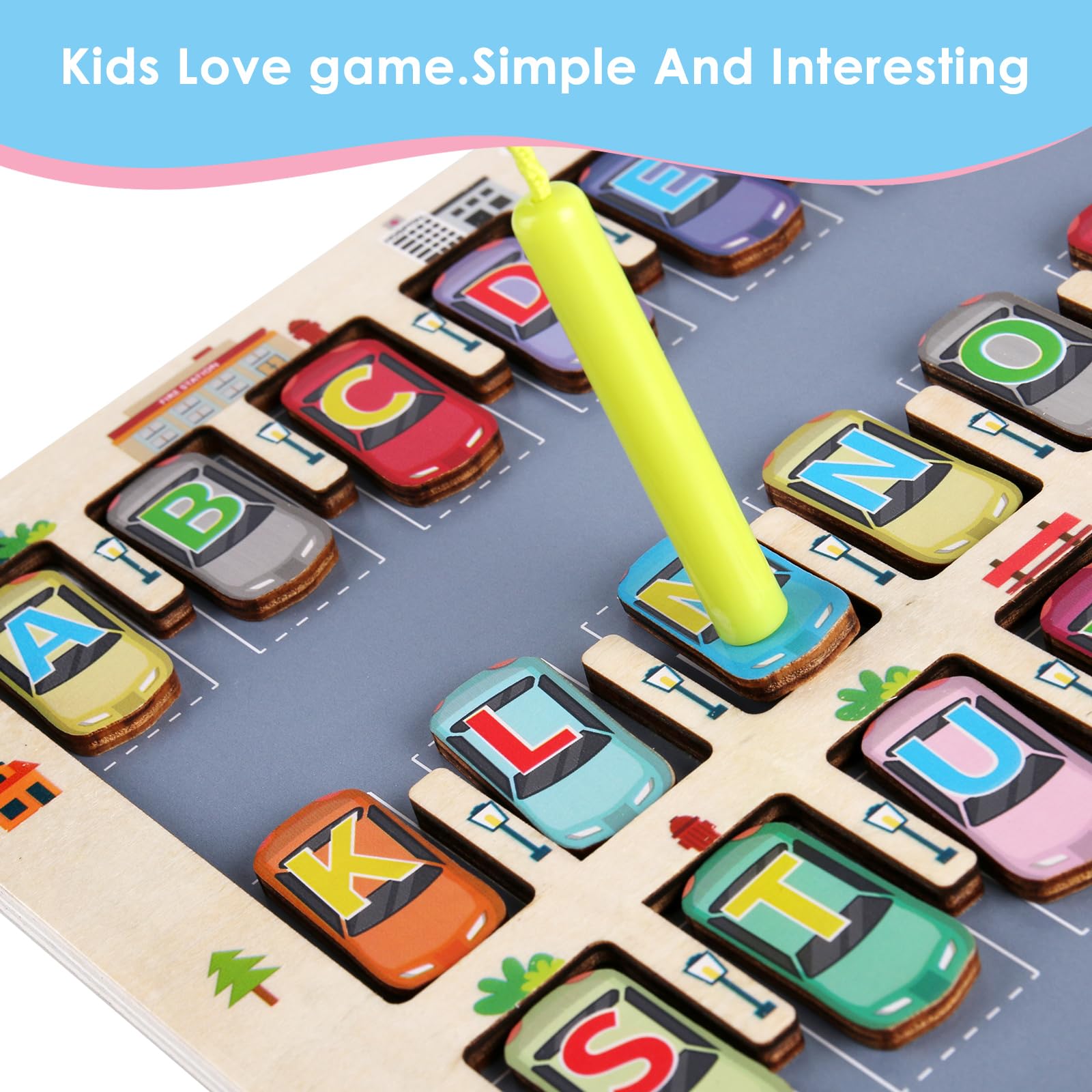 Nashrio interactive magnet maze with letters promotes imaginative problem solving.