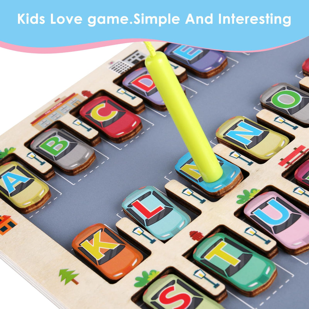 Nashrio interactive magnet maze with letters promotes imaginative problem solving.