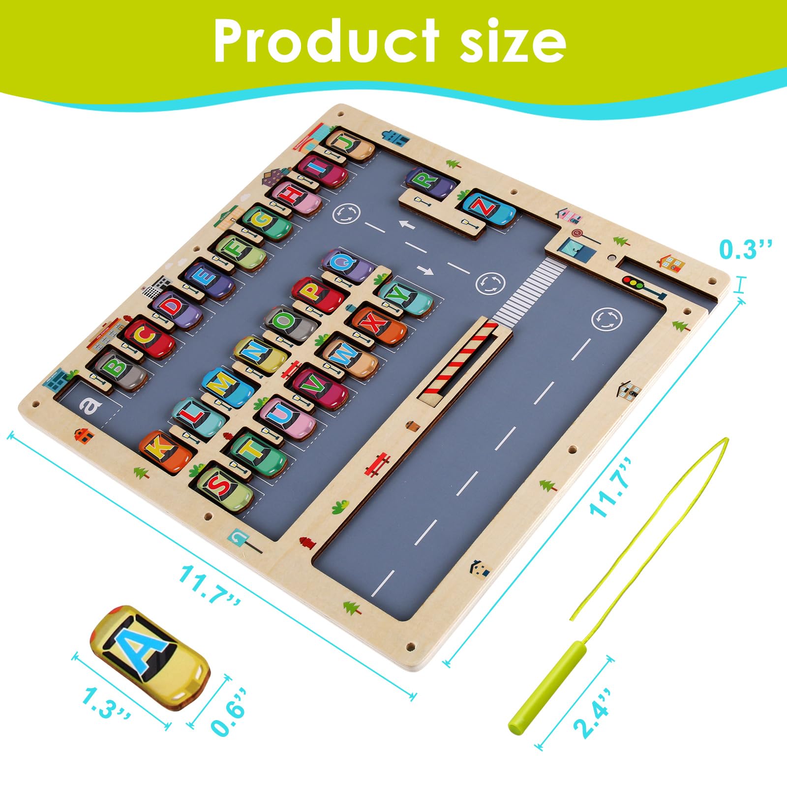 Nashrio wooden Montessori toddler puzzle encourages hands-on learning and coordination.