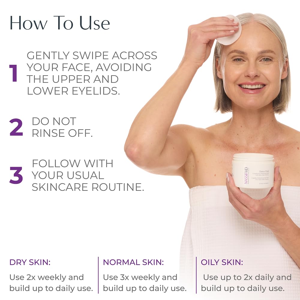 NassifMD Detox Pads cleansing action shown on skin preparation