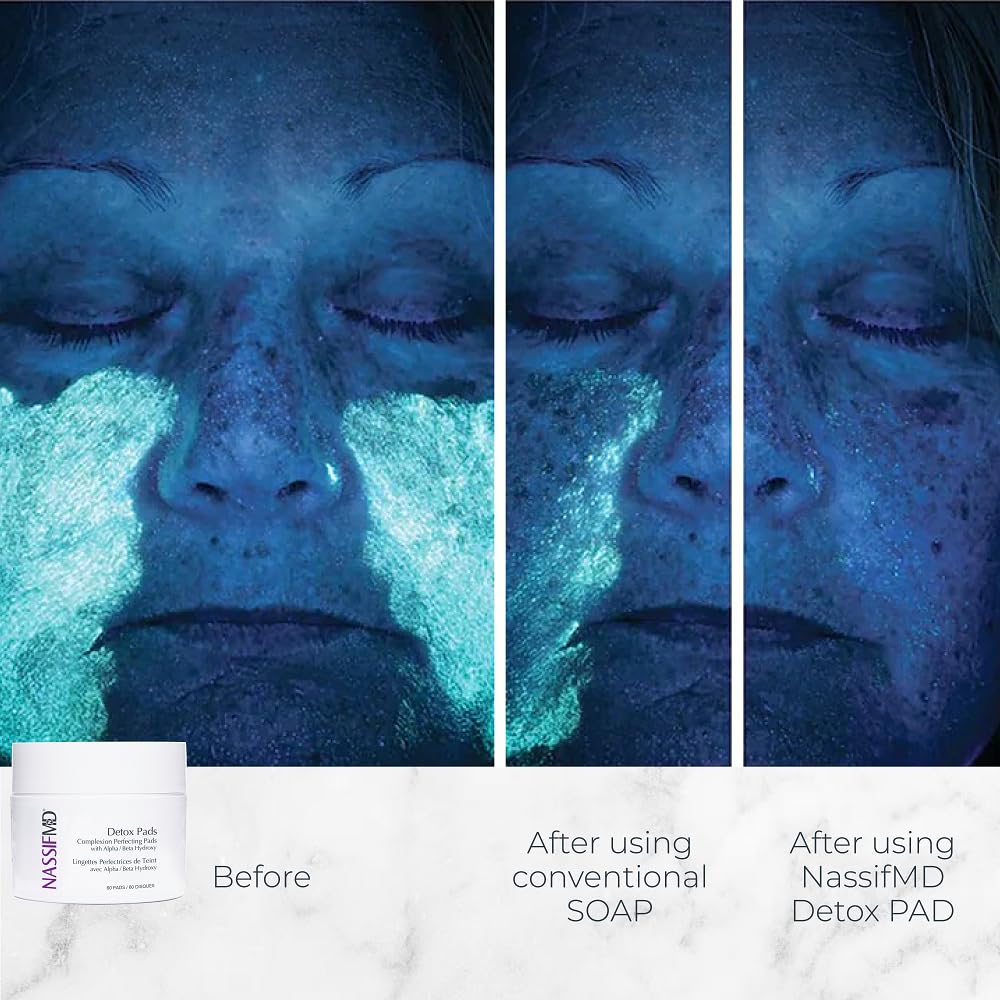 NassifMD Detox Pads on hand show easy nightly use for refreshed skin