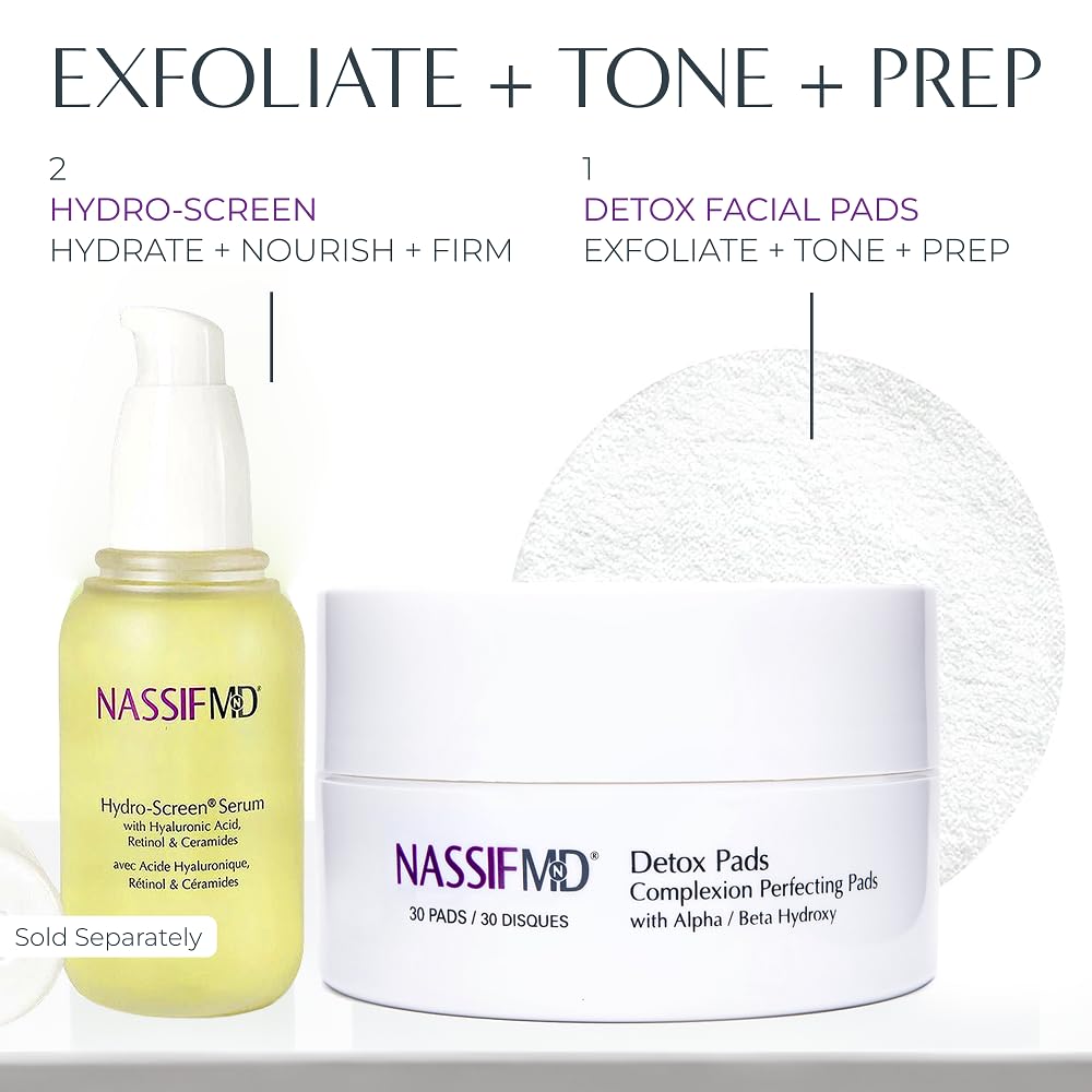 NassifMD Exfoliating Detox Pads deliver a smoother texture effect