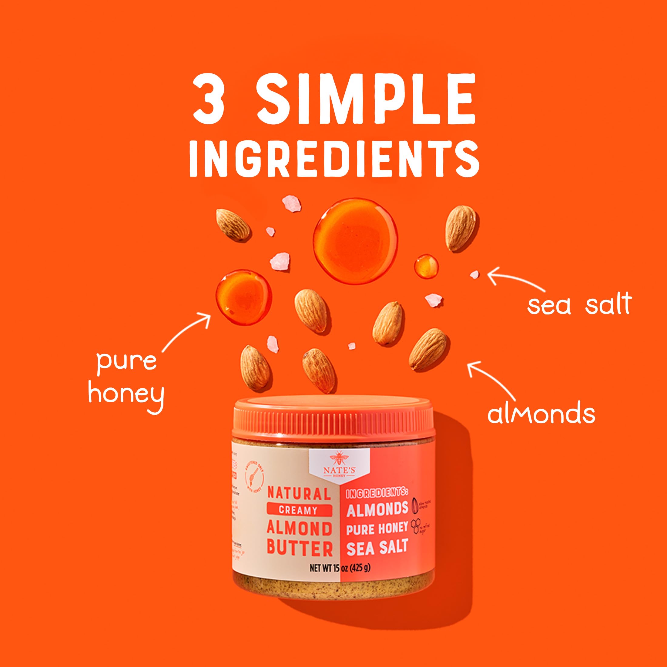 Nate's Honey Almond Butter spread on toast highlighting rich flavor