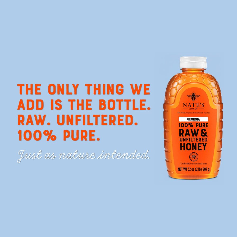 Nate's Honey Georgia purity-seal closeup communicates trust and quality