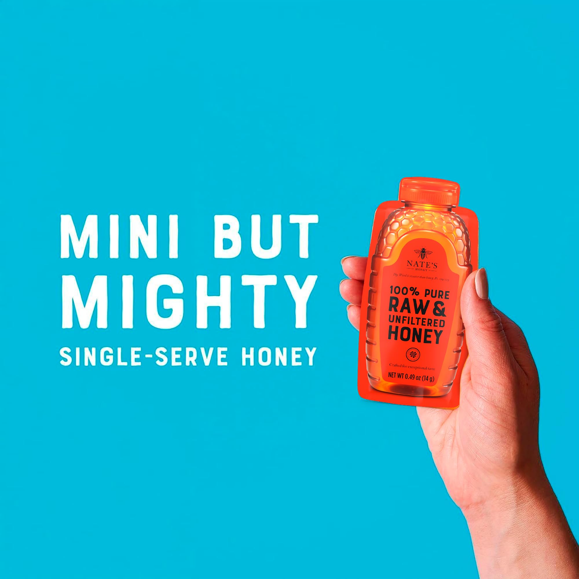 Nate's Honey Minis mess-free design keeps hands clean.