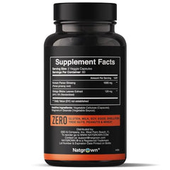 Natgrown bottle label highlighting 120 vegan capsules for brain health