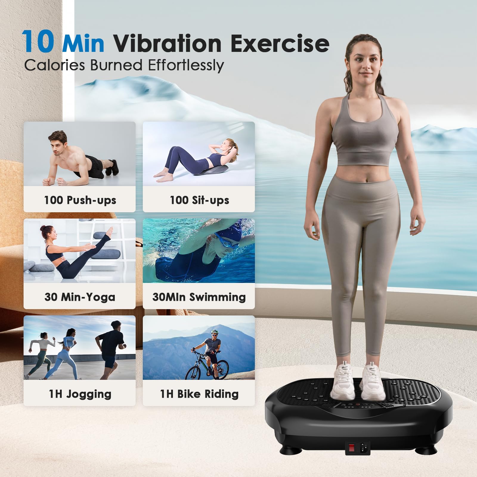Natini vibration plate remote control included for easy workout adjustments