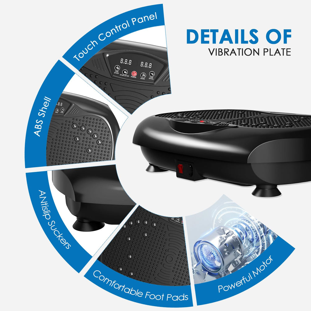 Natini vibration plate with resistance bands enabling leg and arm training at home